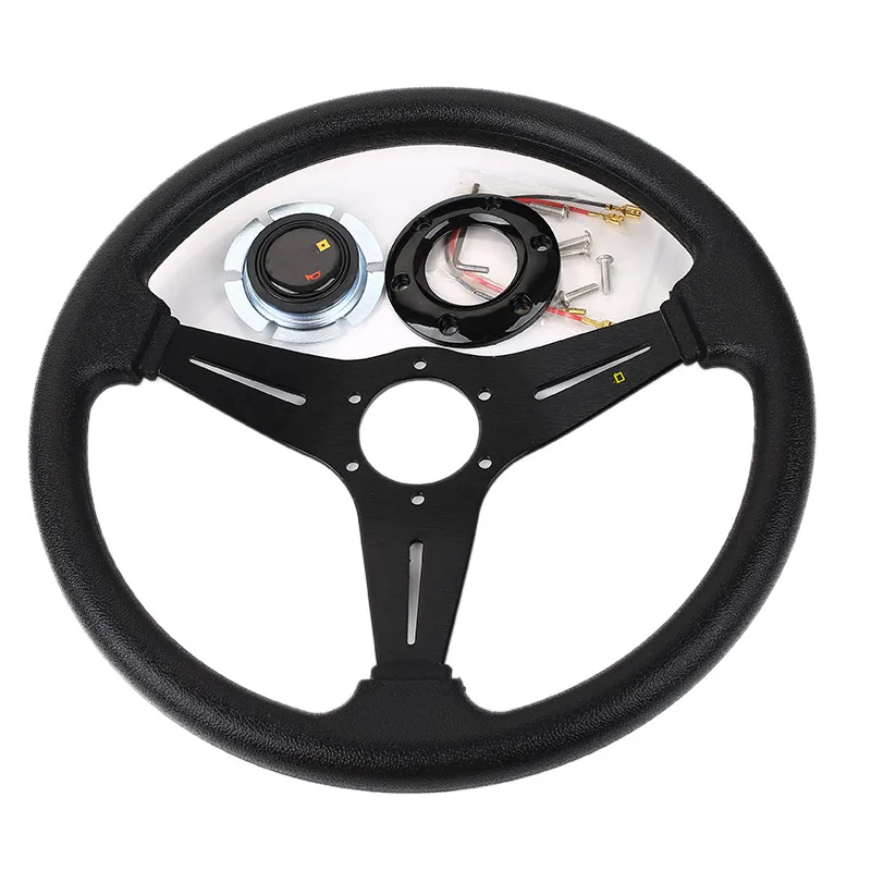 Universal 14inch Leather Steering Wheel Drift Sport Steering Wheels hollow car steering wheel
