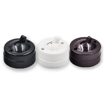 

Retro Toggle Switch Single-control Lamp Switch Surface Mounted Wall Light Switch Old-fashioned 6A Black