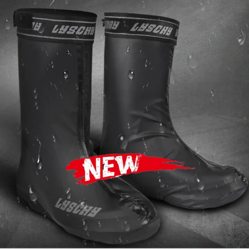 Lyschy Motorcycle Rain Boots Waterproof Shoe Cover Reflective Cycling Shoe Protection Reusable Motorcyclist Protective Gear