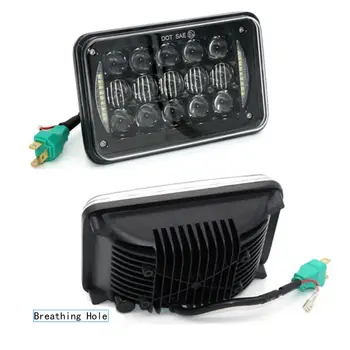 

2PCS 48W 5D 4x6 inch Black LED Headlights Rectangular Headlamp Replacement with DRL for Jeep Ford, Probe, Chevrolet, Oldsmobile