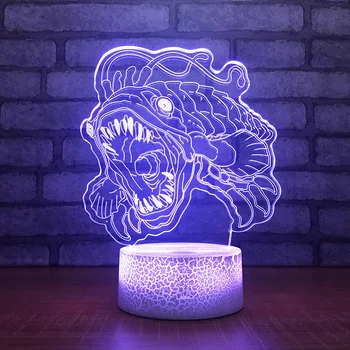 

Fierce piranha7 Color Lamp 3d Visual Led Night Lights For Kids Touch Usb Table Lampara Lampe Baby Sleeping Motion Light