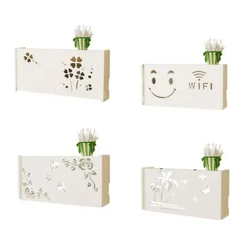 

Wireless Wifi Router Storage Box PVC Panel Frame Wall Mount Bracket Cable Storage Large Size Home Decoration 72XD