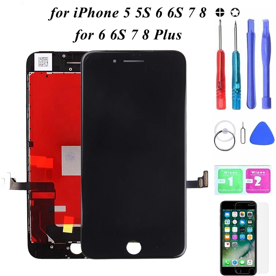 ЖК экран для iPhone5 дисплей iPhone 5 6 6S 7 8 Plus 3D сенсорный дигитайзер в сборе Замена