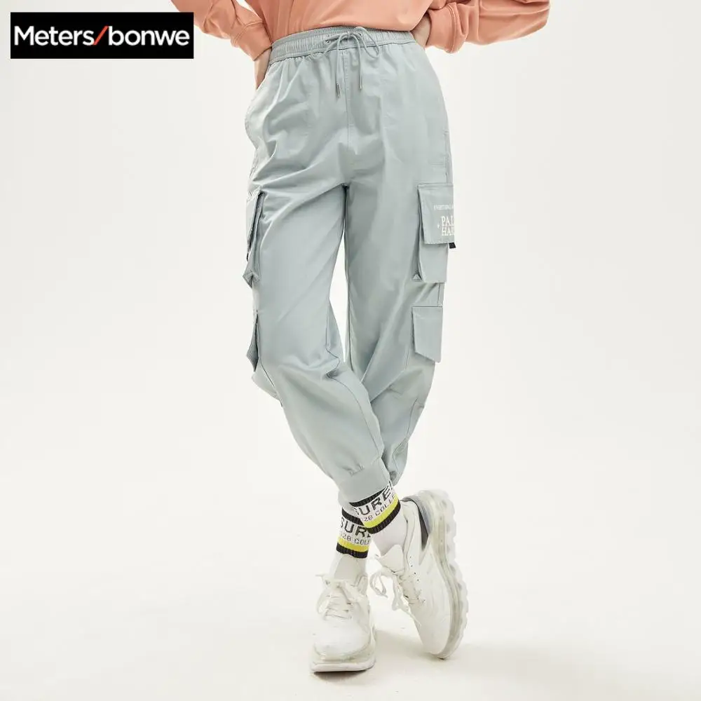 Metersbonwe 2020 New Spring Casual Overalls Pants For Women Trousers Fashion Handsome student Straight Beam feet cargo pants Metersbonwe 2020 New Spring Casual Overalls Pants For Women Trousers Fashion Handsome student Straight Beam feet cargo pants