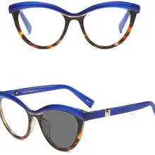 Модные солнцезащитные очки с большой оправой в виде кошки, фотохромные очки для чтения, Женские винтажные синие леопардовые прогрессивные Мультифокальные очки NX