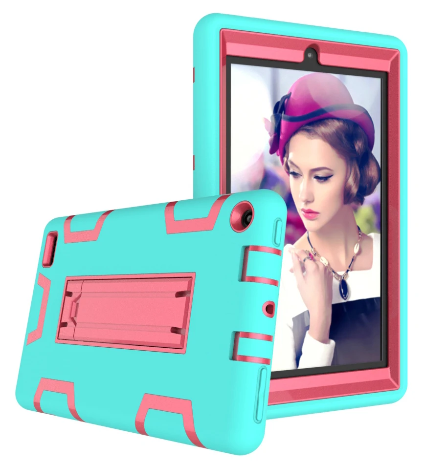 Мягкий силиконовый + поликарбонатный противоударный чехол для детей Amazon Kindle Fire HD