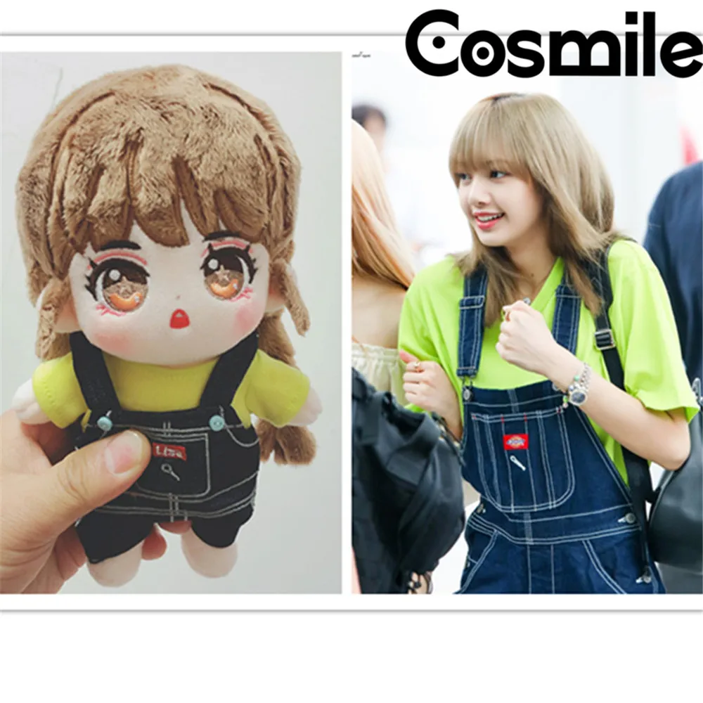 new-kpopスターリサぬいぐるみ20センチメートル体のおもちゃとカバーオール服かわいい誕生日プレゼントのc-qc