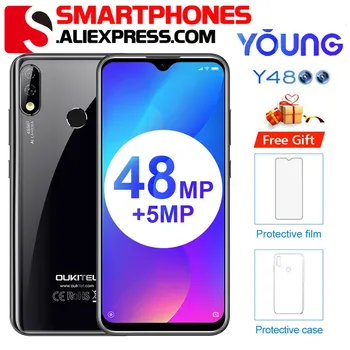 

OUKITEL Y4800 6.3" FHD+ Display 6GB RAM 128GB ROM Smartphone Android 9.0 48MP+5MP Fingerprint 4000mAh 9V/2A Face ID Mobile Phone