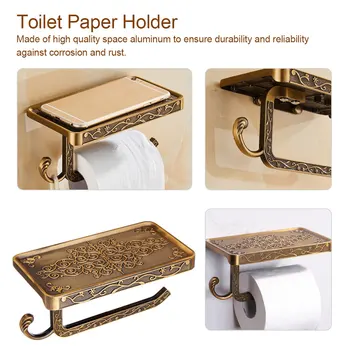 

Antique Carved Paper Mobile Phone Holder Bathroom Towel Rack Toilet Paper Holder Home Decoration