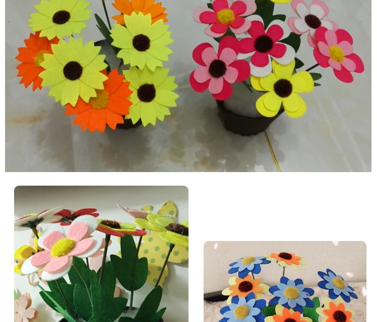 Цветок-украшение для Детские ремесла Дети DIY цветочный горшок Горшечное растение детский сад Обучающие Развивающие игрушки Монтессори