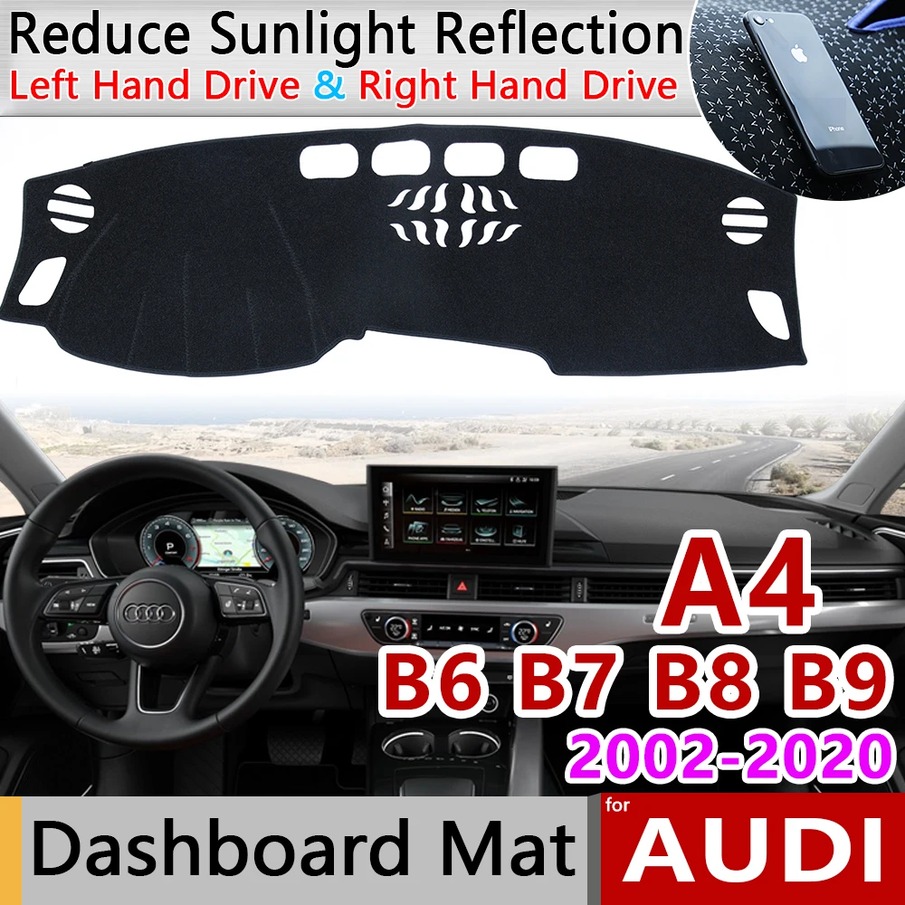 Для Audi A4 B6 B7 B8 B9 2002 ~ 2020 8E 8H 8K 8 Вт Анти скольжения Мат коврик на приборную панель