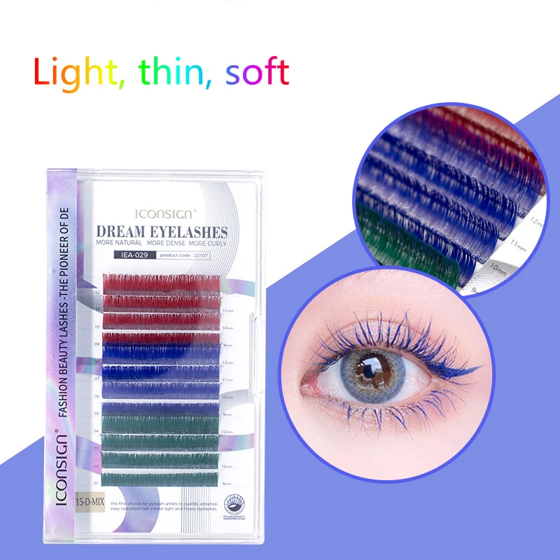 

New D Curl 0.15mm Fashion Eyelash 3 Colors Light Soft False Eyelashes 12 Strips Individual Eyelash Extension