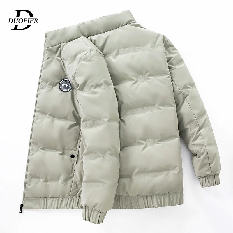 

2023 New Men's Solid Color Cotton Clothing Outdoor Windproof Warm Mens Down Coats White Duck Down Men Stand Collar Parka Jackets