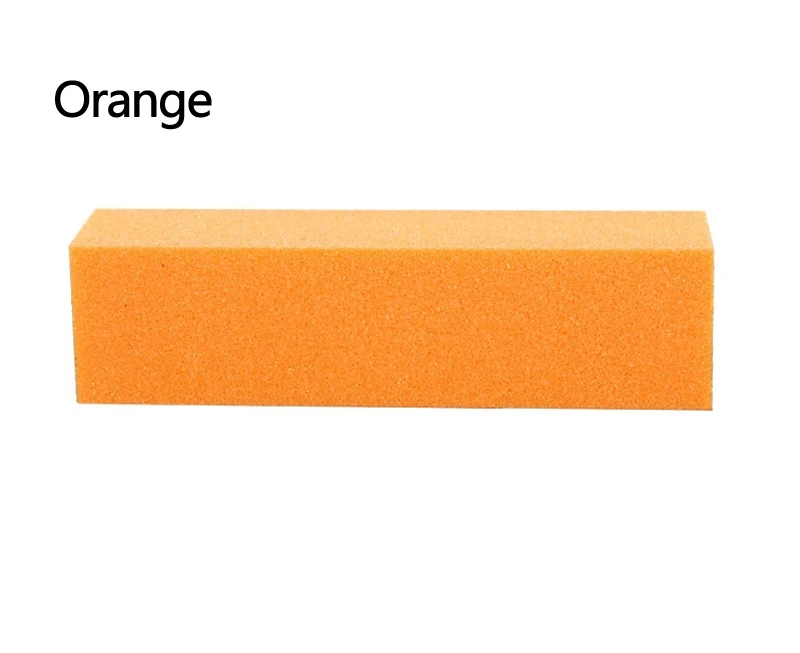 orange-5pcs 5 шт. шлифовальная губка для ногтей, полировальный блок полировки 9,5*2,5*2,5 см, цветной губчатый блок Tofu для маникюрная пилка - Color: orange-5pcs