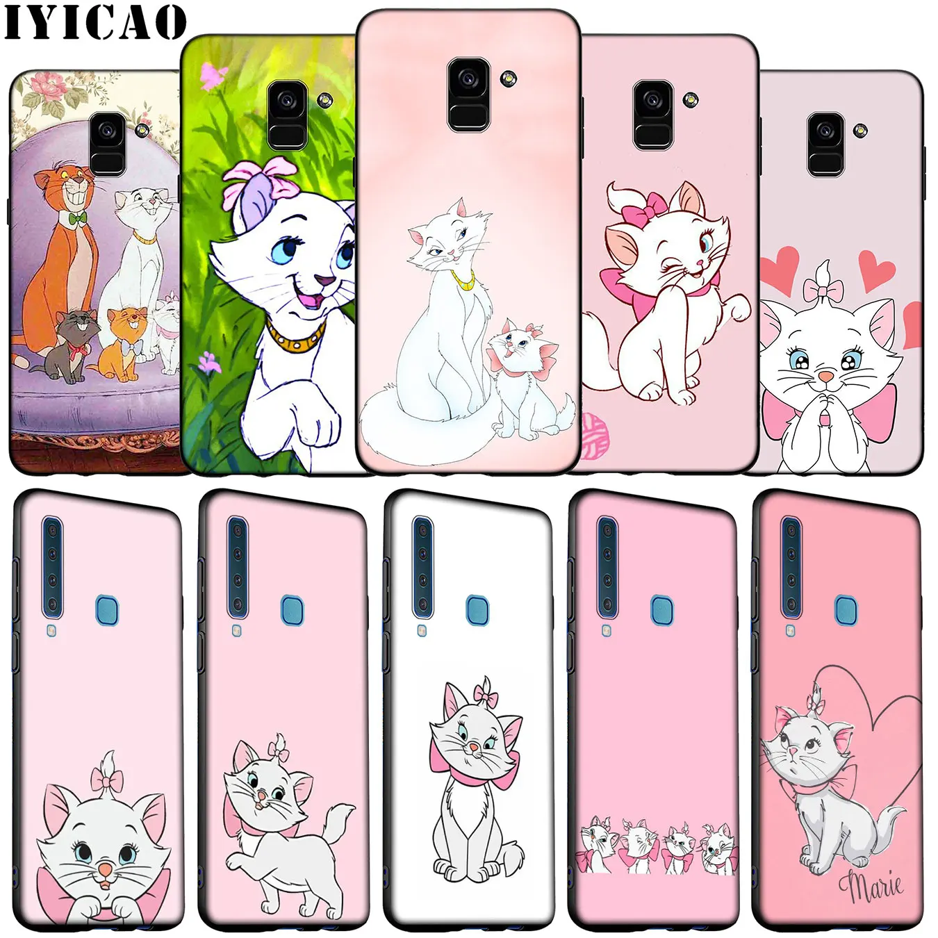

IYICAO The AristoCats Marie Cats cat Soft Silicone Case for Samsung Galaxy A6 A9 A8 A7 2018 A3 A5 2016 2017 Note 9 8 10 Plus