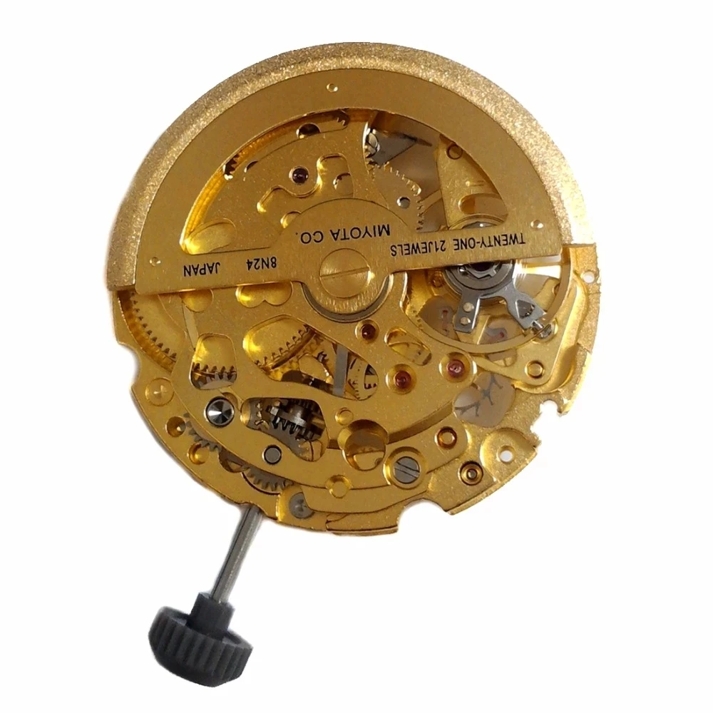 

Новинка, оригинальный Японский Miyota 8N24, скелетный механизм, 21 драгоценность, автоматическая обмотка