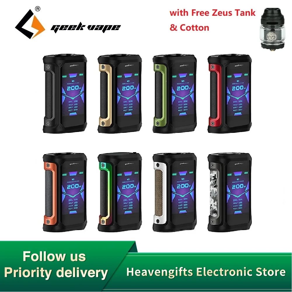 

Free Zeus X RTA & Cotton Original Geekvape Aegis X Box Mod Powered by 18650 Battery Max 200W E-cig Vape Mod Box Vs Aegis Solo
