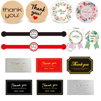 

100/120/150/210pcs stickers Multiple Styles and Various shapes Tape Thank You Packaging Label Material Supplies Sealing Stickers