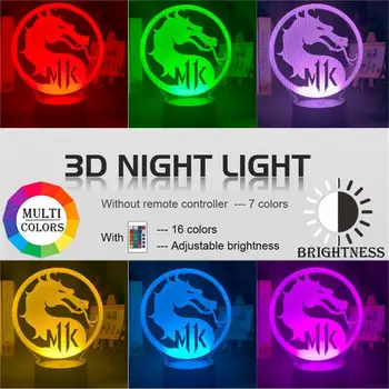 

Console Game Mortal Kombat 11 Logo Kids Night Light Led Touch Sensor Color Changing Nightlight for Child Bedroom Decor Lamp Gift