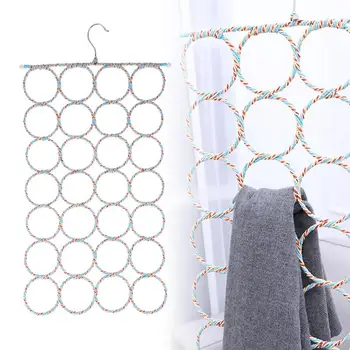 

1/2pcs 28-circle Plastic Storage Racks Multi-purpose Circle Wardrobe Belt Tie Scarf Display Hole Hangers Hook Racks(Mixed Color)