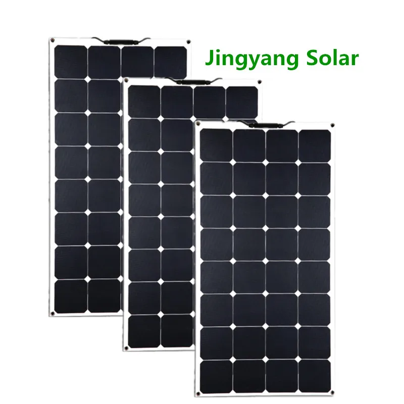 100 Вт 200 Вт 300 Вт солнечная панель Солнечная энергия Гибкая солнечная панель высококачественный фотоэлектрический модуль монокристаллический солнечный элемент 12 в комплект - Цвет: 3PCS SUNPOWER 100W