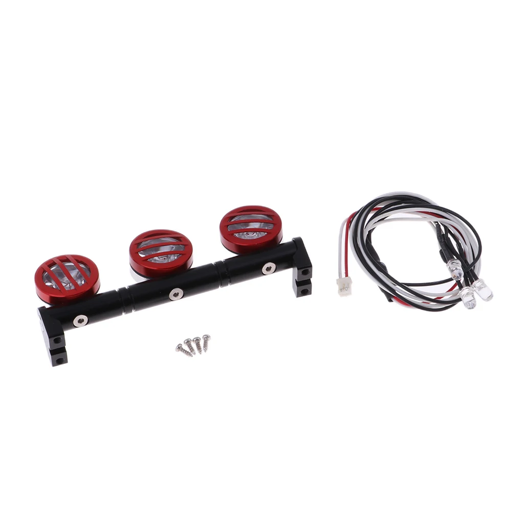 3 Pieces LED Roof Light Bar Bright for 1/10 RC Car Crawler Axial SCX10 D90 Traxxas -4