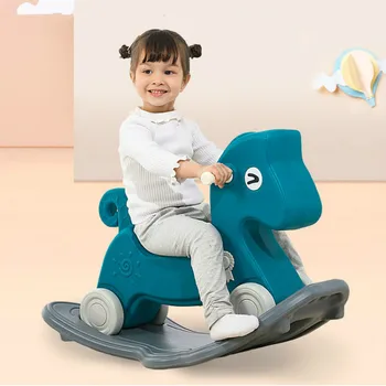 

Baby Rocking Horses Kids Toy 2 In 1 Children Indoor Rocking Chair Shining Ride on Animal Toys Baby Play Baby Walker 0-3 Years