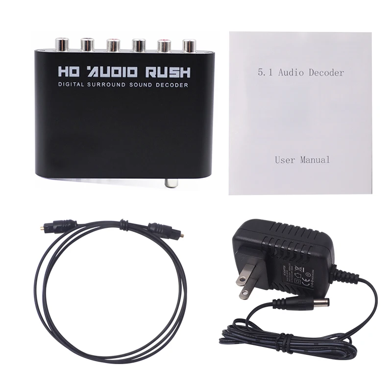 Converter Optical SPDIF AUX Coaxial Digital to Analog 6 RCA HD Audio Rush 5.1 Decoder AC3 DTS Dolby Surround Sound Amplifier