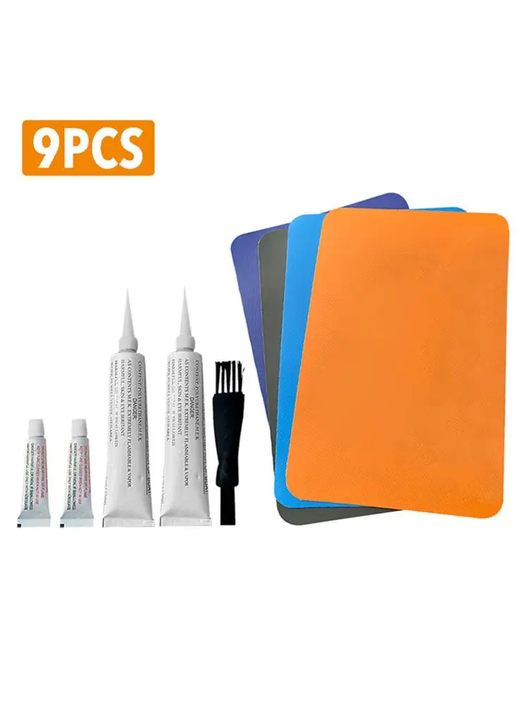 

9PCS PVS Patch Repair Kits with Adhesive Brush for Kayaks Inflatable Rafts Swimming Pool