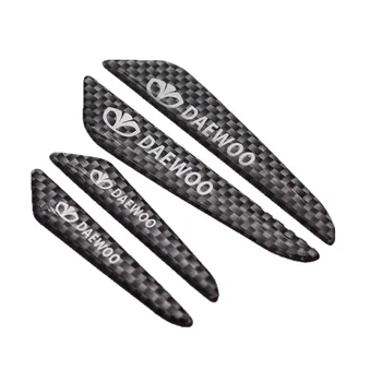 

4PCS Car styling Carbon fiber tape Door Side Edge Protective Sticker For Daewoo Espero Nexia Matiz Lanos Nubira Car Emblems