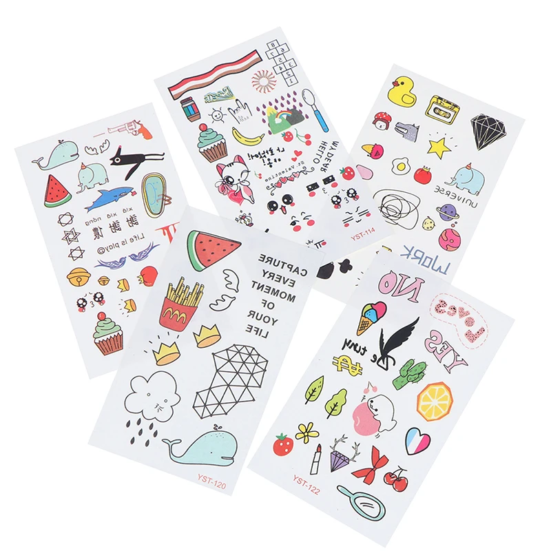 10 Sheets Cute Temporary Tattoo Sticker For Kids Inspired Body Makeup Sticker Tattoos Random