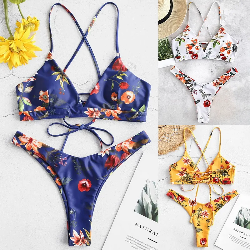 

New Push Up 2020 Bikini Set Women Ruffle Biquini Swimwear Low Waist Sexy Brazilian Ribbed Swimsuit Bather Beach Maillot De Bain