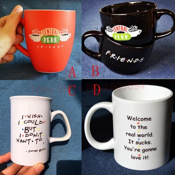 

5pcs New Black Red Friends TV Show Series Central Perk Ceramic Coffee Tea Cup Mug 5 colors