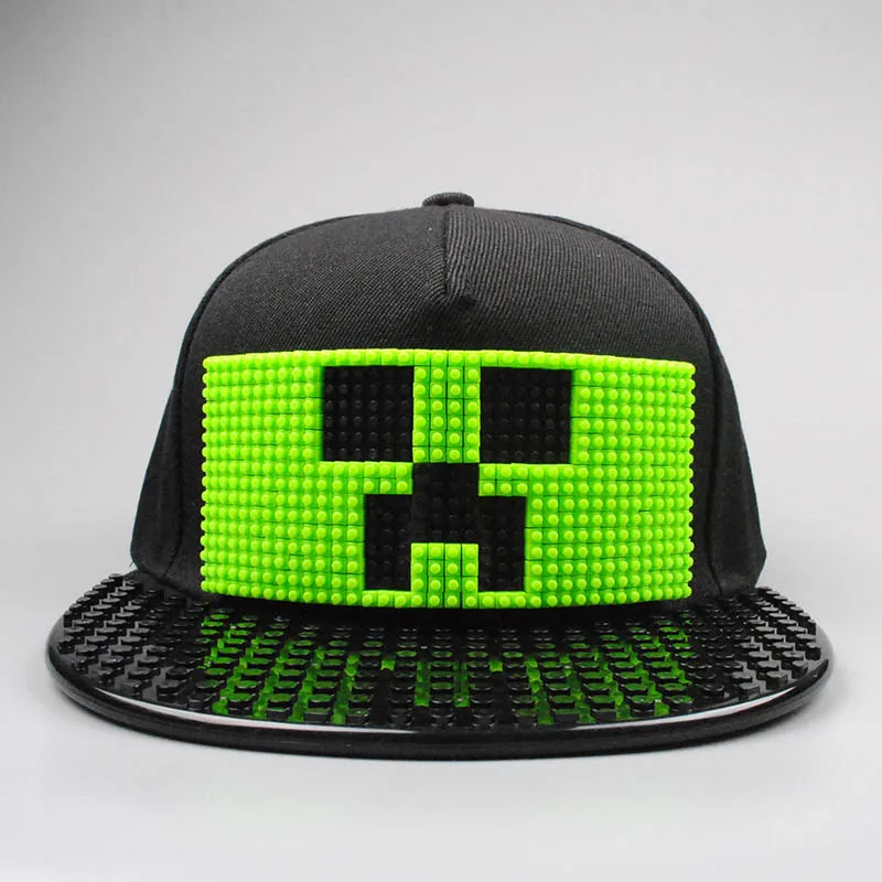Новые головоломки игры блоки DIY лего бейсбольная шляпа Боб Марли пиксели супергерой папа шапки Snapback кепки для мужчин и женщин Съемный - Цвет: C7