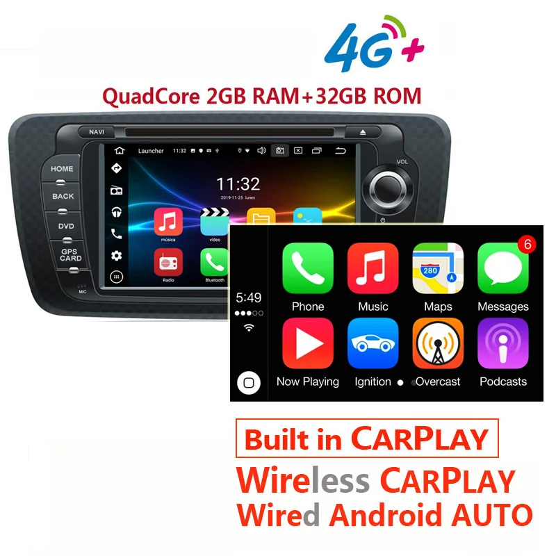 for Seat Ibiza 6j 2008 2009 2010 2011 2012 2013 2014 2015 Car Radio Android  Auto Gps Navigation Multimedia player Stereo Audio - AliExpress