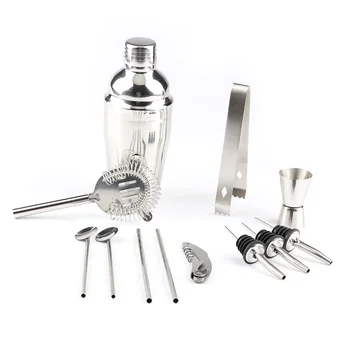 

12 Pcs Bartender Kit Cocktail Shaker Set Bar Tools with Stylish Bamboo Stand Bartending Mixing XHC88