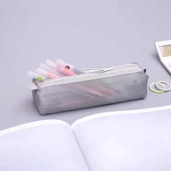 

Transparent Mesh School Pencil Case Large Capacity Pencil Bag Nylon Pen Bag Case For Kid Gift Office Supplies Creative Papeterie