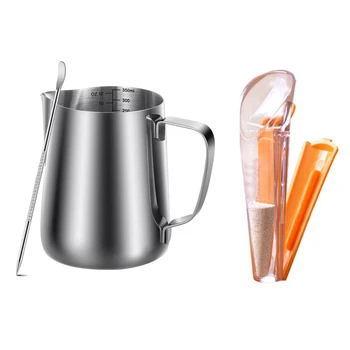 

1 set Milk Frothing Pitcher 350Ml (12Oz)Steaming Pitchers & 1 set Yeast Measuring Cup