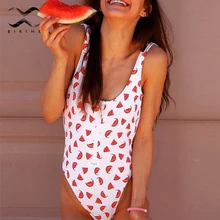 Бикини на молнии Mujer купальник с высокими плавками женские боди Цельный купальник женский Принт бикини монокини с пуш-апом купальники