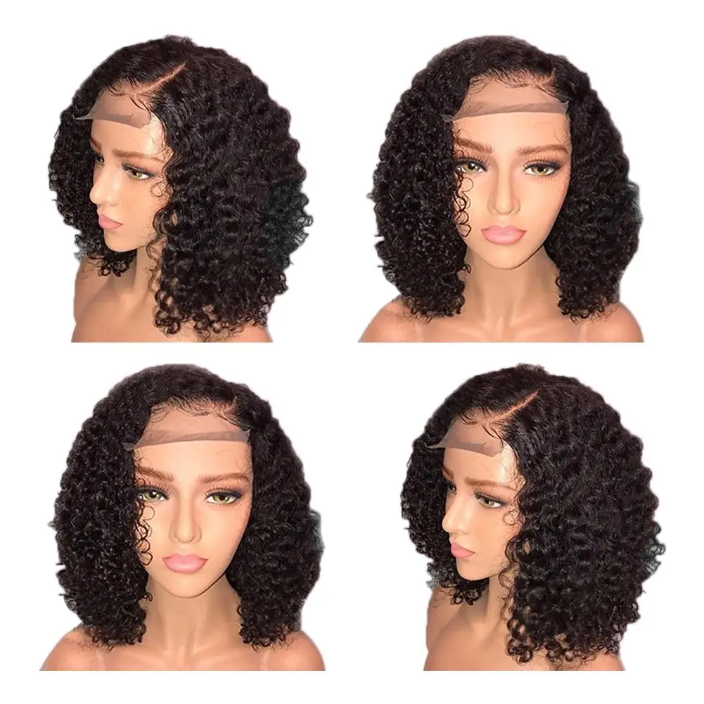 

Lace Front Human Hair Wig Chemical Fiber High quality Wig European and American Style Front Lace Short Curly Cap for Women Girls