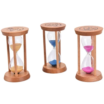 

2016 New 3 Mins Wooden Frame Sandglass Sand Glass Hourglass Home Kitchen Timer Clock Decor Gift