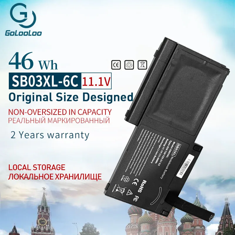 

Аккумулятор Golooloo для ноутбука HP EliteBook 720 725 G1 G2 SB03XL HSTNN-l13C 717378-001 HSTNN-LB4T E7U25AA SB03046XL