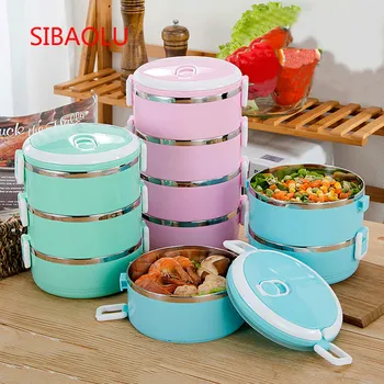 

1P1Pc Portable Stainless Steel Insulated Lunch Box for Office Lunch Boxes, Leak-proof Thermos, Camping Food Container Supplies