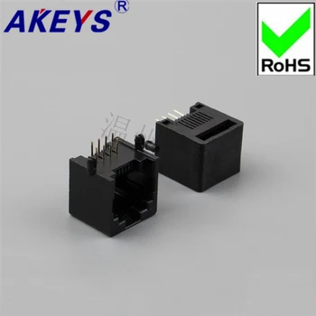 

10PCS RJ45 5521-PCB-8P8C-Infinite -90 °-Black-RJ11 Network socket Crystal Head Block