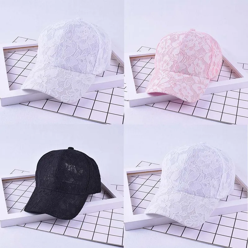 Women's Baseball Caps Lace Sun Hats Breathable Mesh Hat Gorras Summer Cap For Women Snapback Casquette