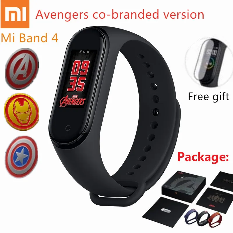 Baratos 2019 lo más nuevo Original Xiaomi mi Band 4 avengers edición oficial Smart mi band 4 avenger pulsera Bluetooth Frecuencia Cardíaca Fitness