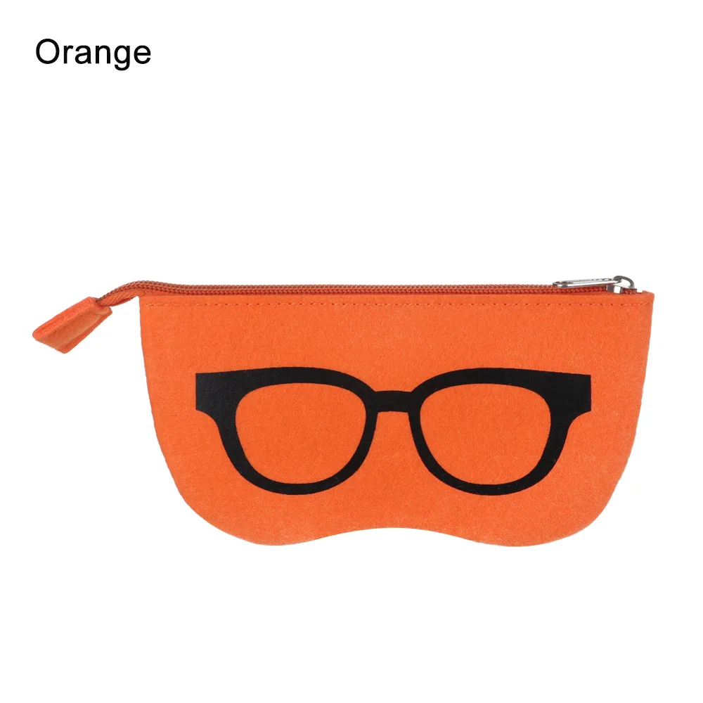 1 шт., унисекс, войлочная Сумка-футляр для очков, солнцезащитные очки, чехол, коробка, портьоны, мягкая молния, soleil lunetes De Soleil, защитный чехол для солнцезащитных очков - Цвет: orange