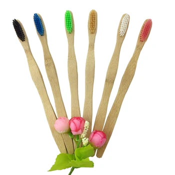 

3pcs Natural Bamboo Toothbrush Bamboo Charcoal Toothbrush Low Carbon Bamboo Nylon Wood Handle Toothbrush Portable Brush
