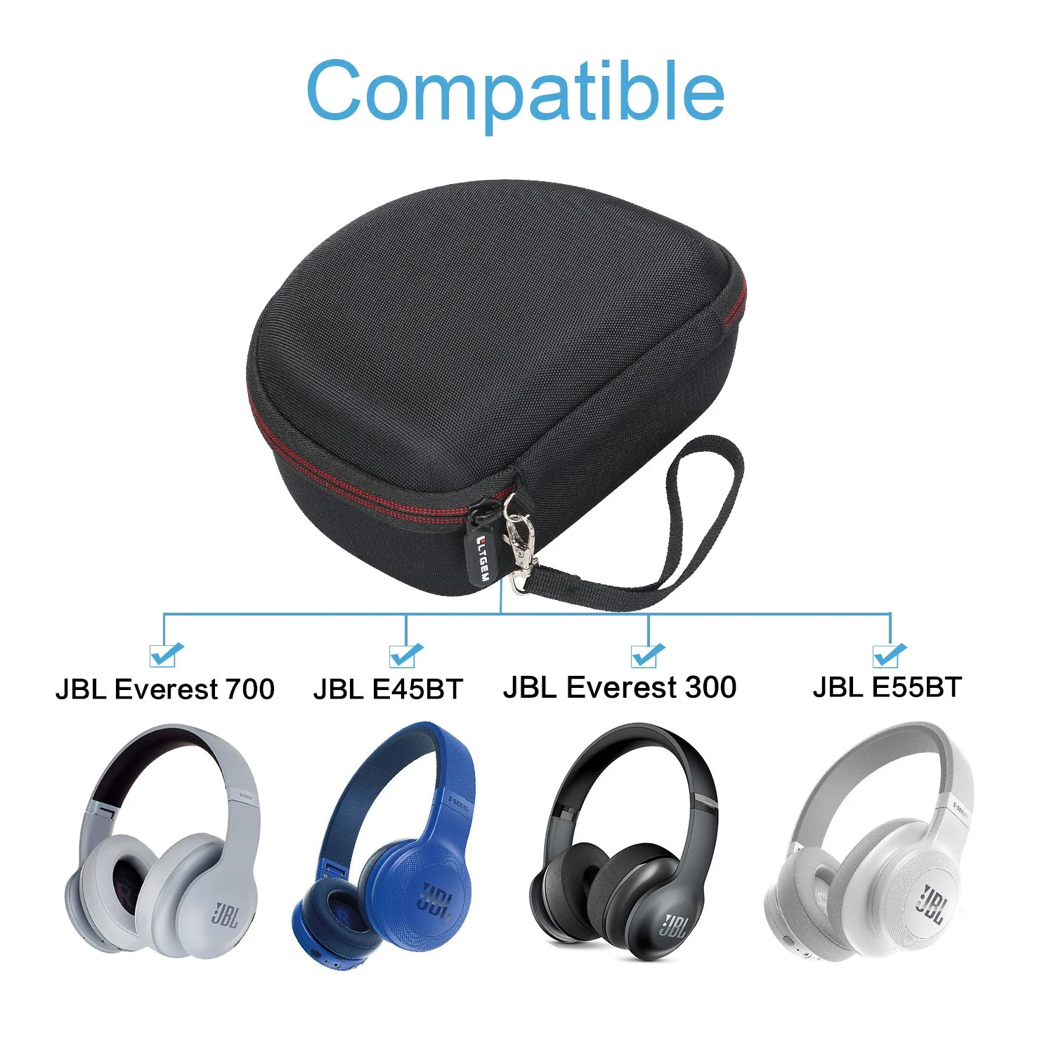 Protective EVA Case for JBL E55BT E45BT Everest 700 300 Wireless Bluetooth Around Ear Headphones