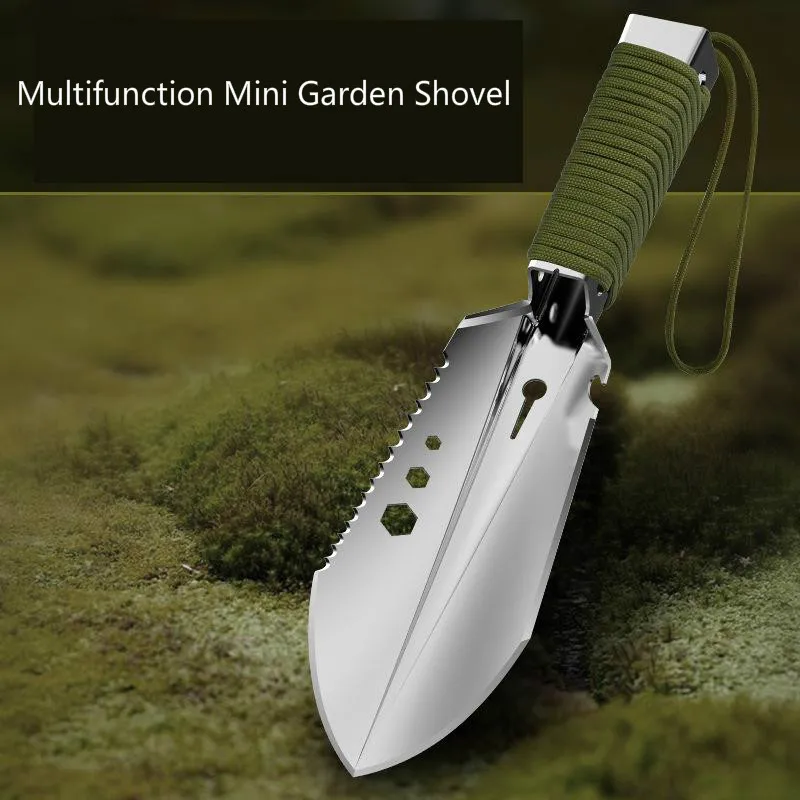 

Mini Stainless Steel Garden Shovel Spade Multi Tool Weeder With Sawtooth Hex Wrench Ruler Digging Trowel Knife Spear Garden